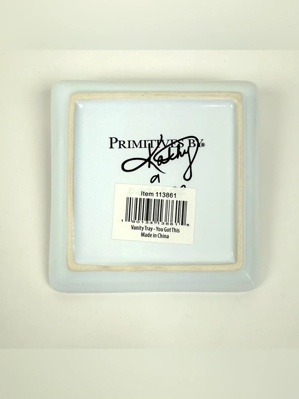 Primitives by Kathy Square “You Got This” Ceramic Floral Vanity Jewelry Tray NWT